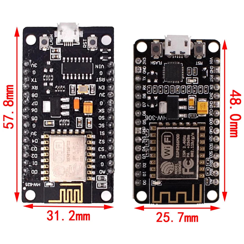 NodeMCU V2/V3 ESP8266 ESP-12E WiFi Development Board with CH340/CP2102/CH9102X