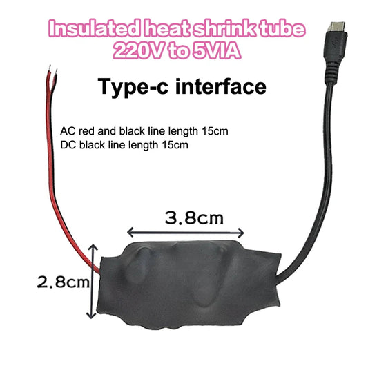 1pcs AC220V To DC5V 1A/2A Power Transformer Portable Small Camera WiFi Monitoring Adapter TYPEC USB Power Supply Transformer