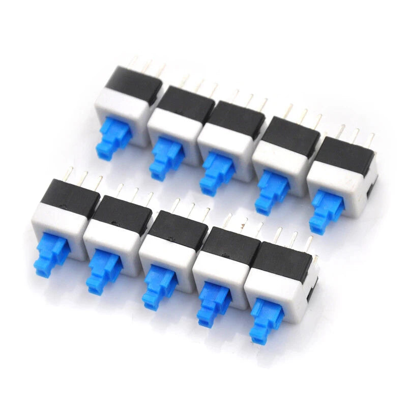 10Pcs/Lot 6 Pin DPDT Mini Push Button Flat Self-locking Switch G64 Multimeter Switch Micro Switch Kit Square 7x7x12mm
