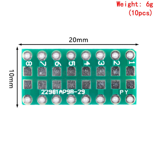 5pcs SMT to DIP Adapter Board Kit for 0805 0603 0402 Capacitors, Resistors, LEDs 2.54mm Pitch FR4 PCB