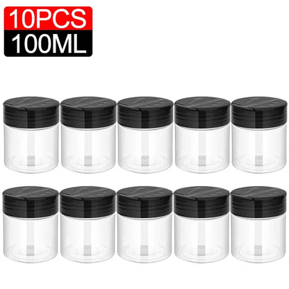 1/10Pcs Plastic Spice Jars with Shaker Lids Kitchen Empty Salt Pepper Condiment Powder Barbecue Seasoning Bottles Container
