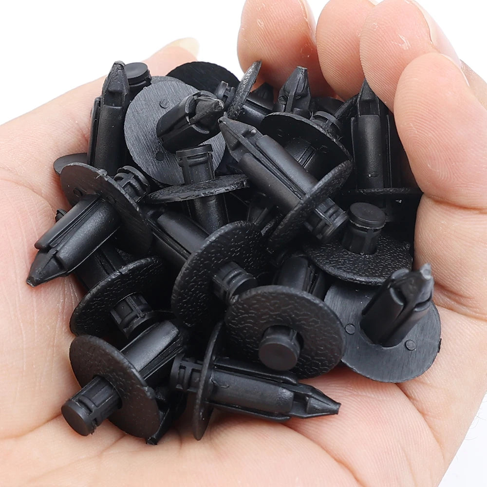 8mm Plastic Rivet Fasteners Push Pin Clips for Car Fender &amp; Bumper — Universal Automotive Body Trim Clips