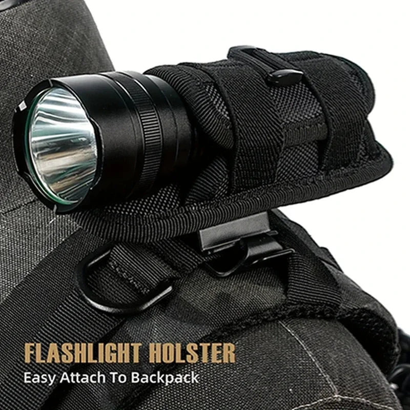 Tactical Flashlight Cover Nylon Case for Flashlight Belt Holster Holder for Duty Belt Hunting 360 Degree Flashlight Tool Pouch