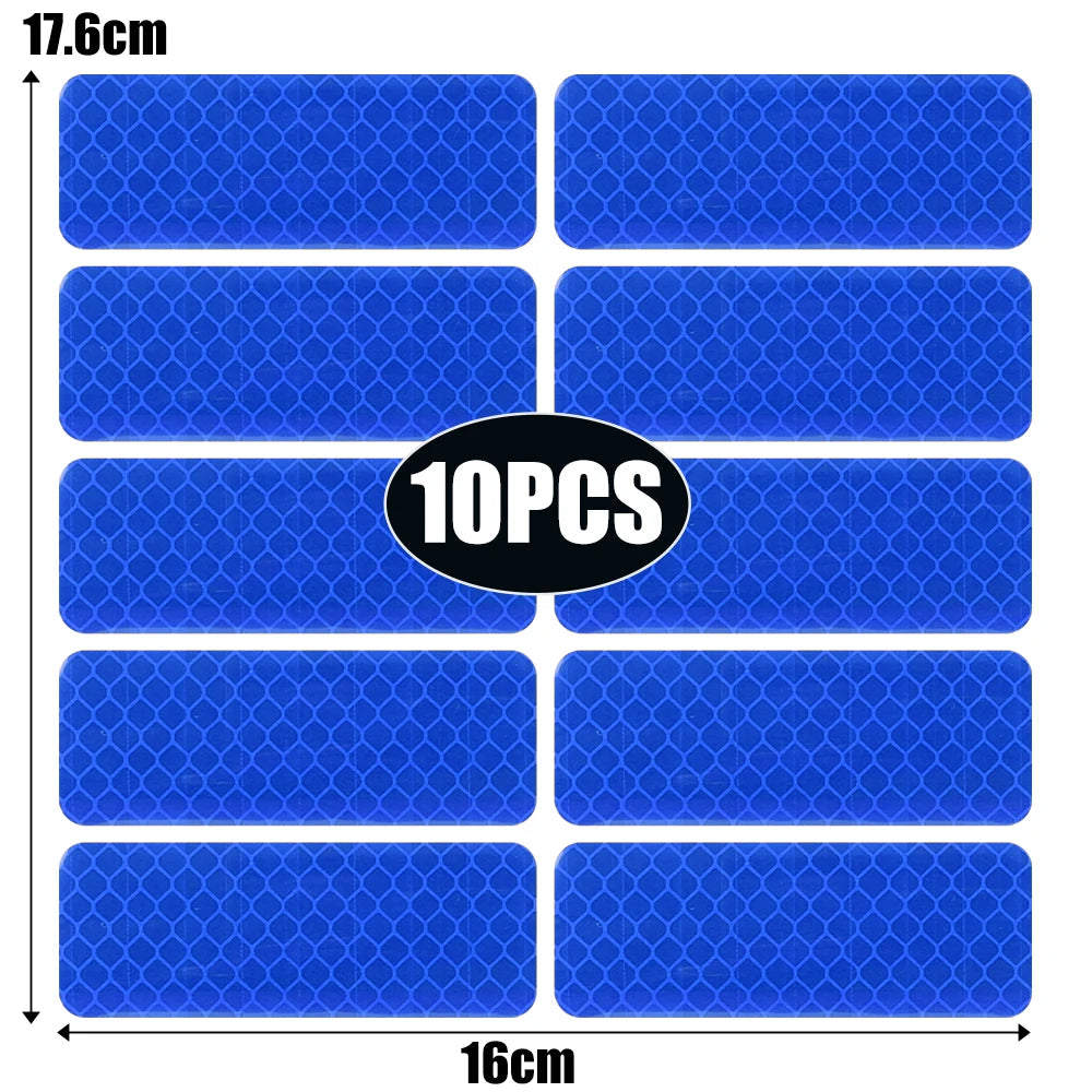 Car Bumper Reflective Sticker Strip – Auto Safety Warning Reflector Tape for Exterior & Interior (10pcs)
