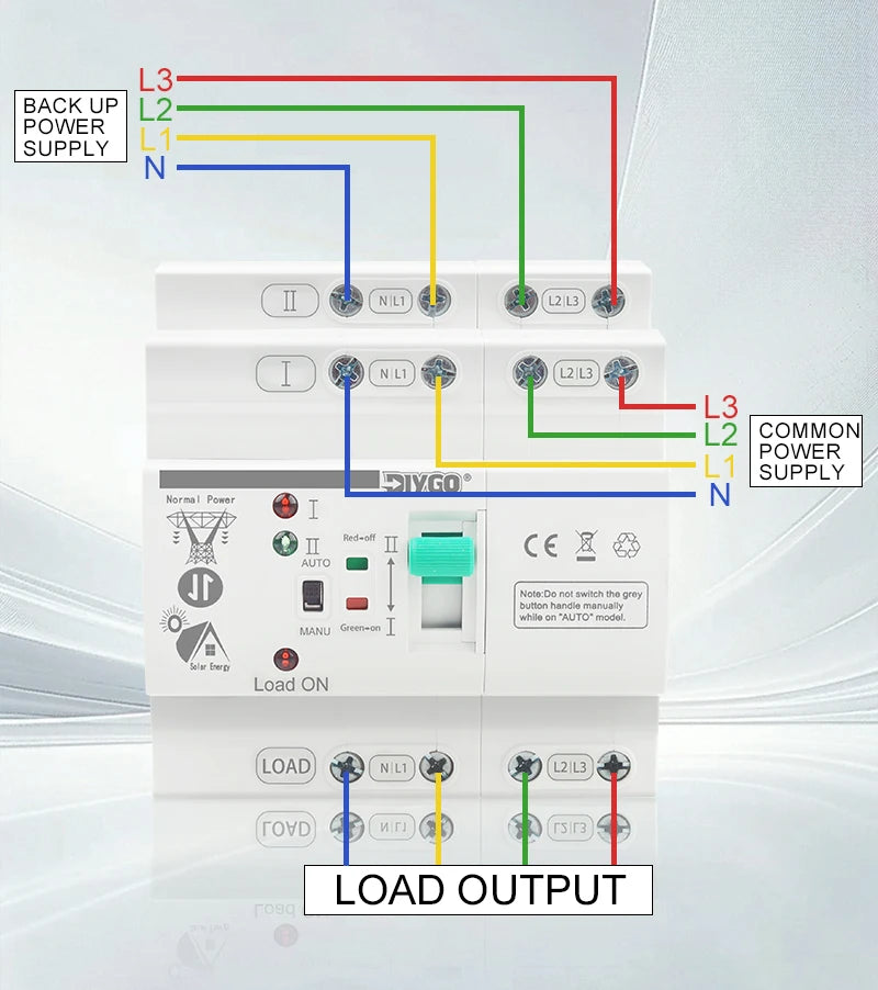 Small DIN Rail 80A 2P/4P ATS Automatic Transfer Switch, 110V/220V Dual Power PV/Solar Uninterrupted Electrical Selector Switch