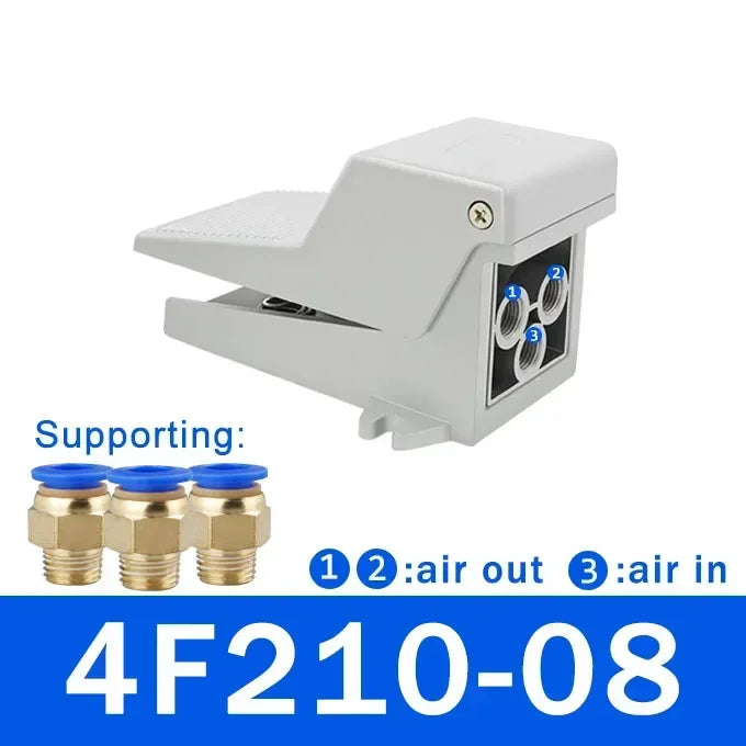 Lockable Pneumatic Foot Pedal Valve Switch 2 Position 5 Way Air Control Valve FV320 FV420 4F210-08GL for Industrial Machinery