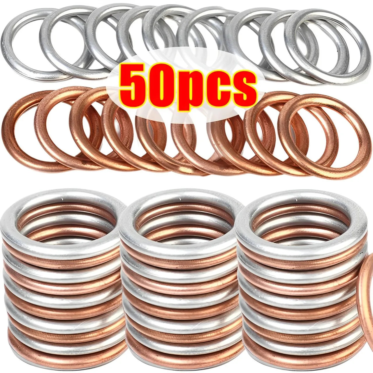 Car Oil Pan Drain Gasket – Aluminum/Copper Oil Drain Plug Gasket Replacement Accessories for Volkswagen & Audi