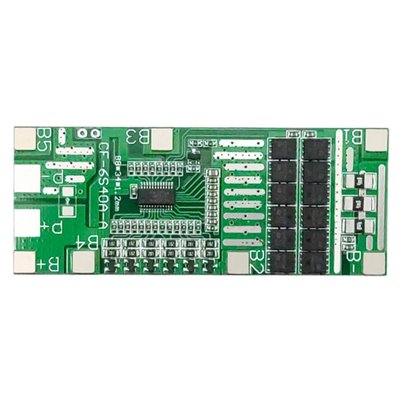 24V 6S 40A Li-Ion Lithium Battery Protection Board BMS with Balance for Ebike Scooter and Solar Lighting