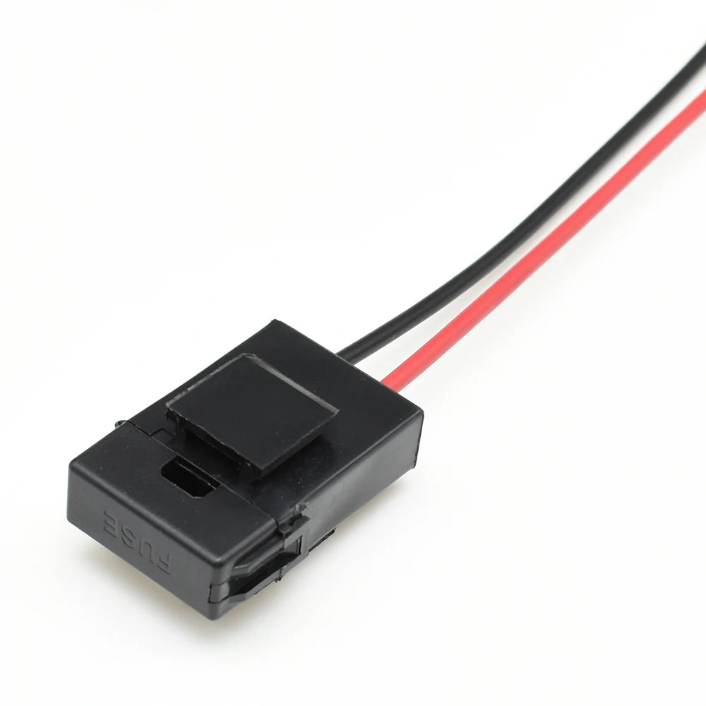 Medium Car Fuse Holder with Terminal Black Lighter Socket Automotive Electrical Frontal BX2017