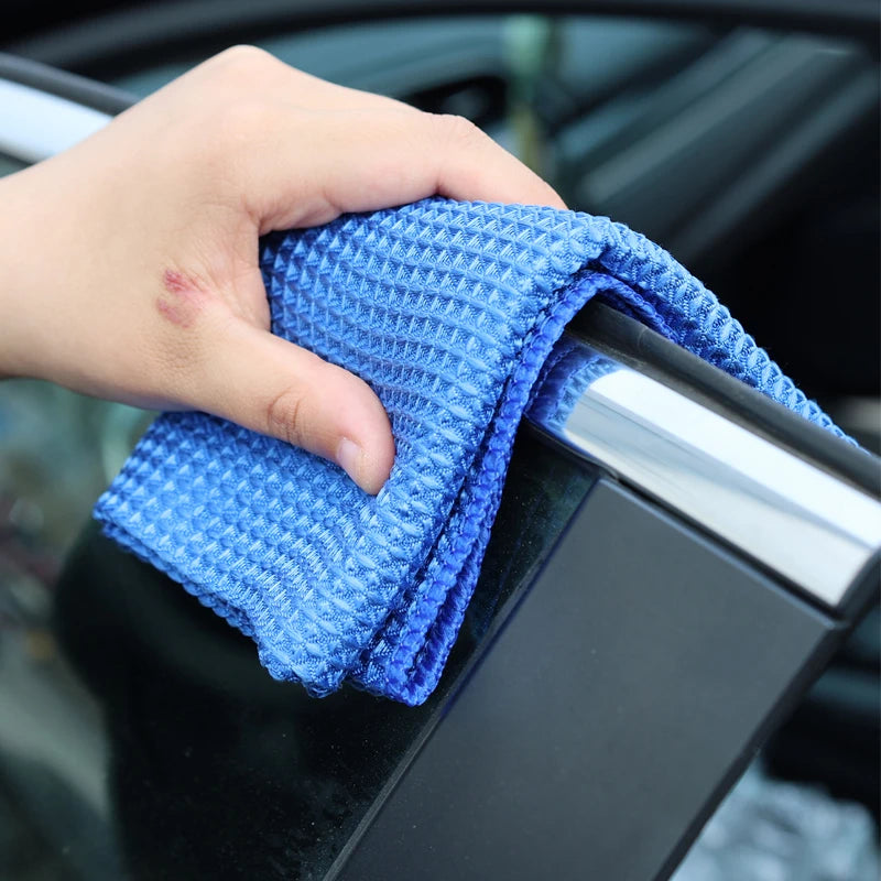 Car Wash Towel Glass Cleaning Water Drying Microfiber Window Clean Wipe Auto Detailing Waffle Weave for Kitchen Bath Home Office