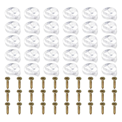 30 Set Plastic Glass Retainer Clips with Screws for Glass Panel Installation Compatible with 4mm Thickness Glass in Cabinets