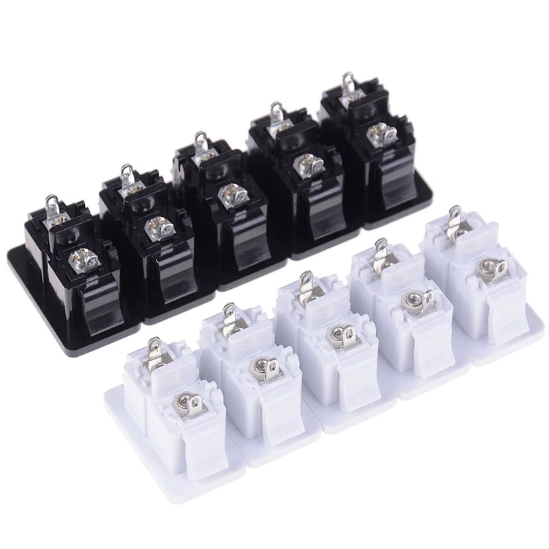 New 5Pcs IE320 C8 Power Plug AC250v 2.5a Iec320 C8 Male 2 Pins Power Inlet Socket Contor