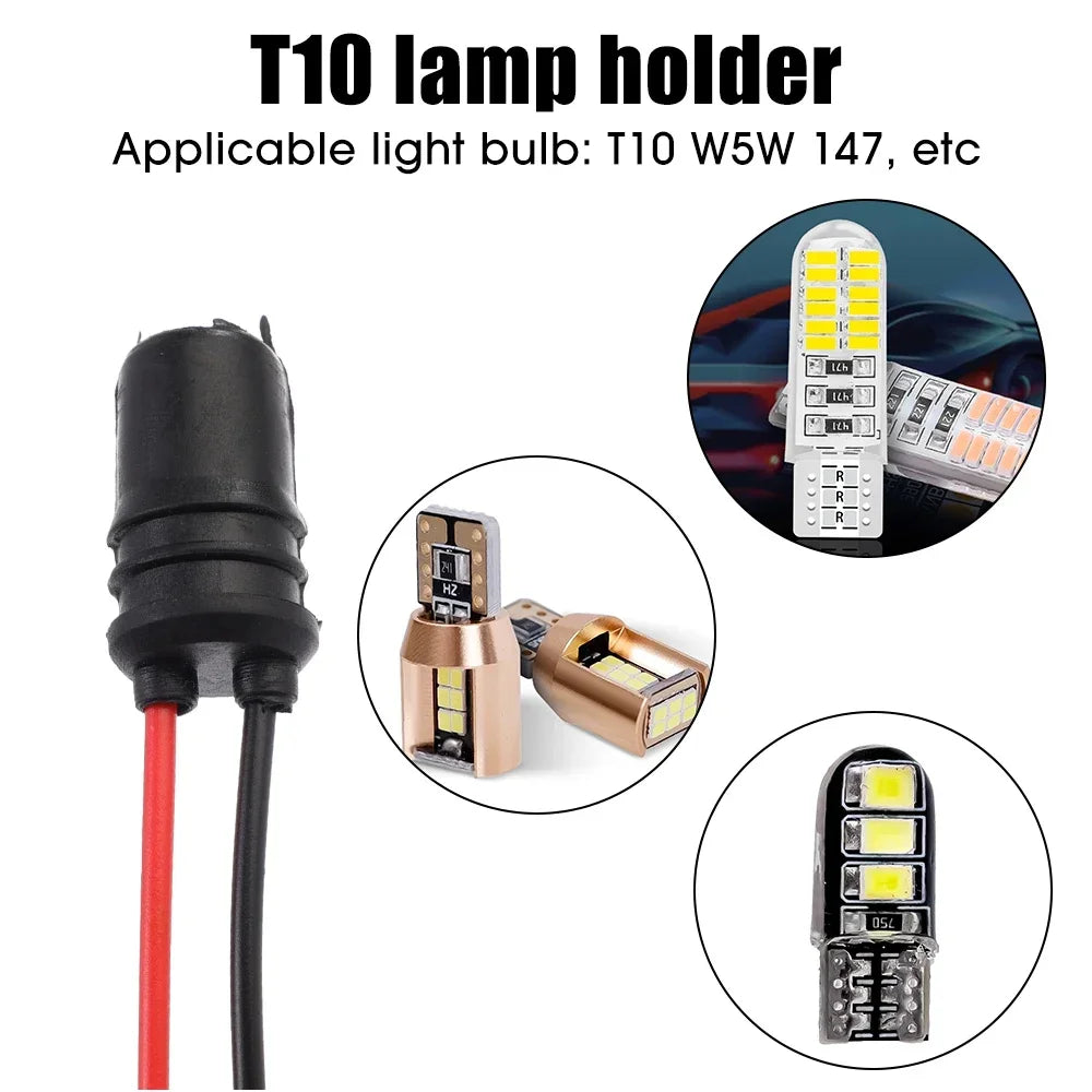 T10 W5W Dashboard Light Bulb Socket Rubber Lamp Holder Connector 16/1PCS