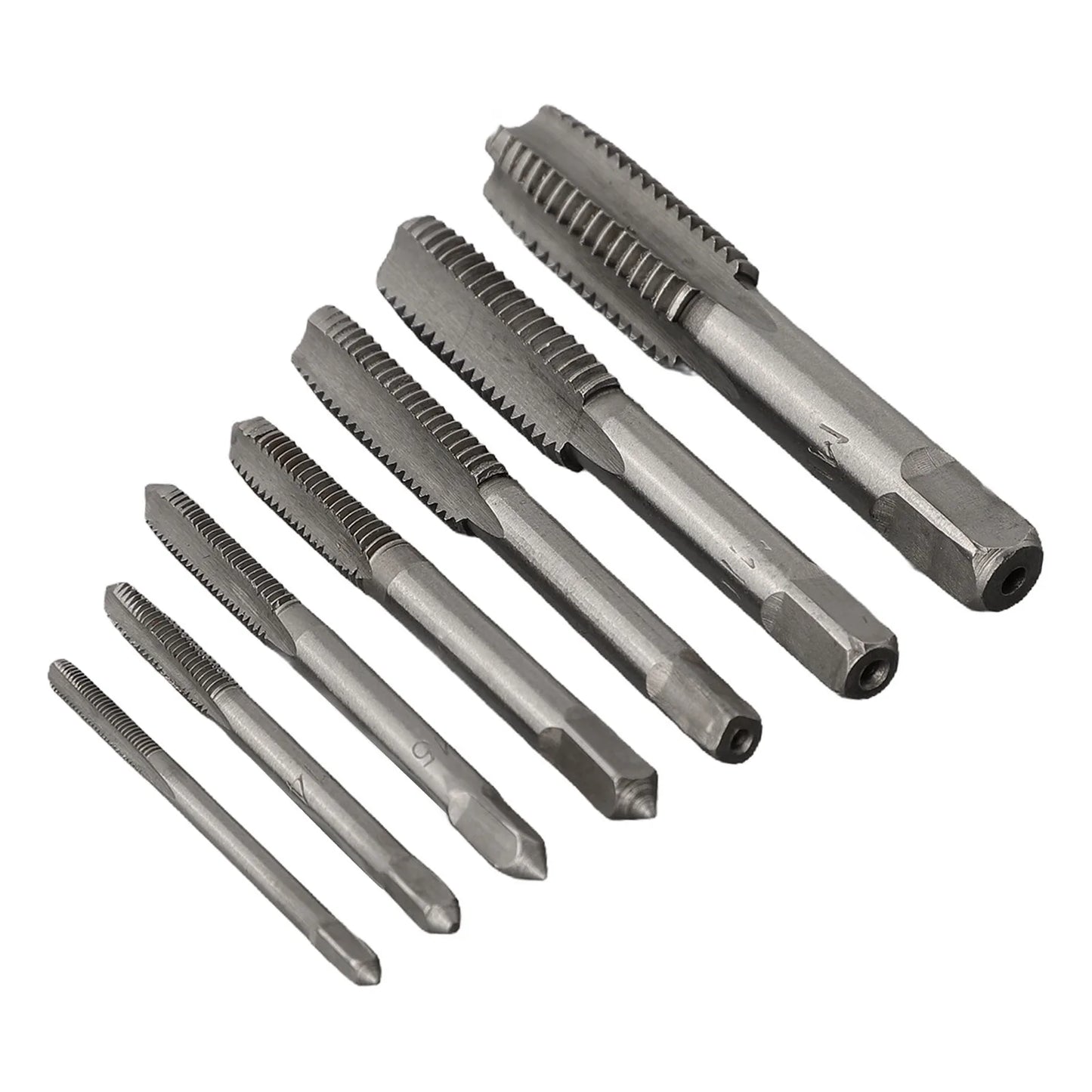 7Pcs For M3 Metric Thread Tap Drill Bits Set with HSS Straight Fluted Screw Taps for Stainless Steel and General Steel