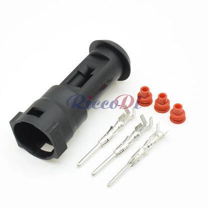 3-Pin 1.5mm TE Tyco Black Waterproof Connector DJ3031-1.5-11/21 Round Sheath Male Female Auto