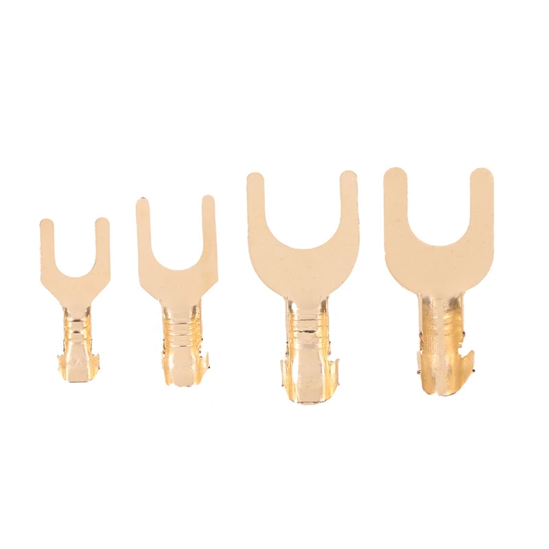 50pcs U-Shaped Brass Grounding Lug Fork Terminal Connector