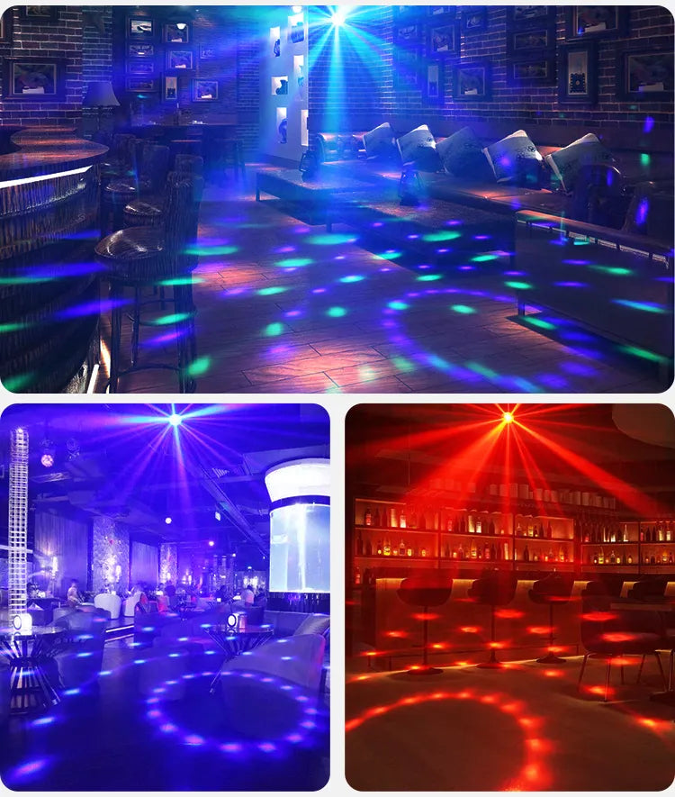 Sound Activated LED Disco Ball Light with Remote Remote Party Lamp