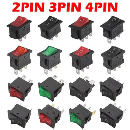 KCD1 Snap-In Boat Rocker Switch SPST ON-OFF 2/3/4 Pin 250V 6A 125V 10A 2P Toggle Power