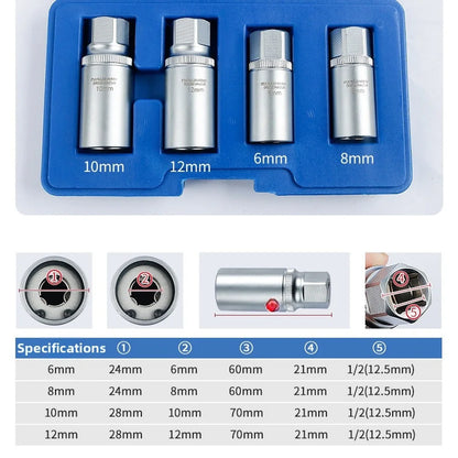 Double Head Bolt Extractor 6mm 8mm 10mm 12mm For Broken Stripped Screws Removal Tool With Internal Roller Design And 1/2 Inch