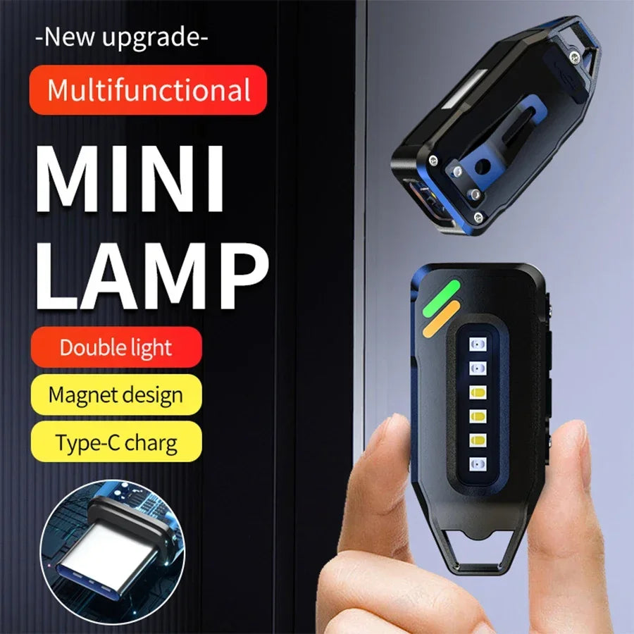 Portable LED Flashlights Rechargeable Work Light COB Magnetic Floodlight with Pen Clip Headlamp Outdoor Camping Fishing Torch