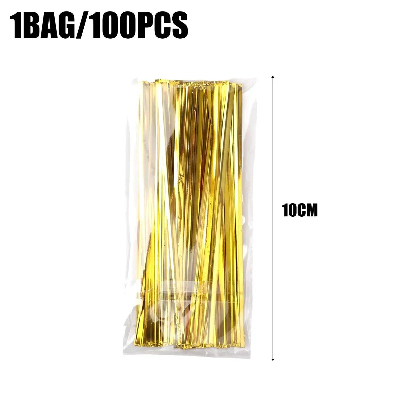 Reusable Metallic Twist Tie Bread Candy Bag Ties DIY Crafts Plant Flower Binding Wire Party Favor Gifts Wrapping Foil Twists Tie