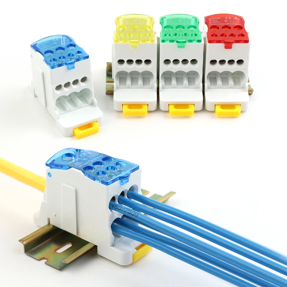 UKK80A Single-Pole Splitter Box Large Current One Into Multiple Branch Line Terminal Rail Splitter 125A 160A 250A
