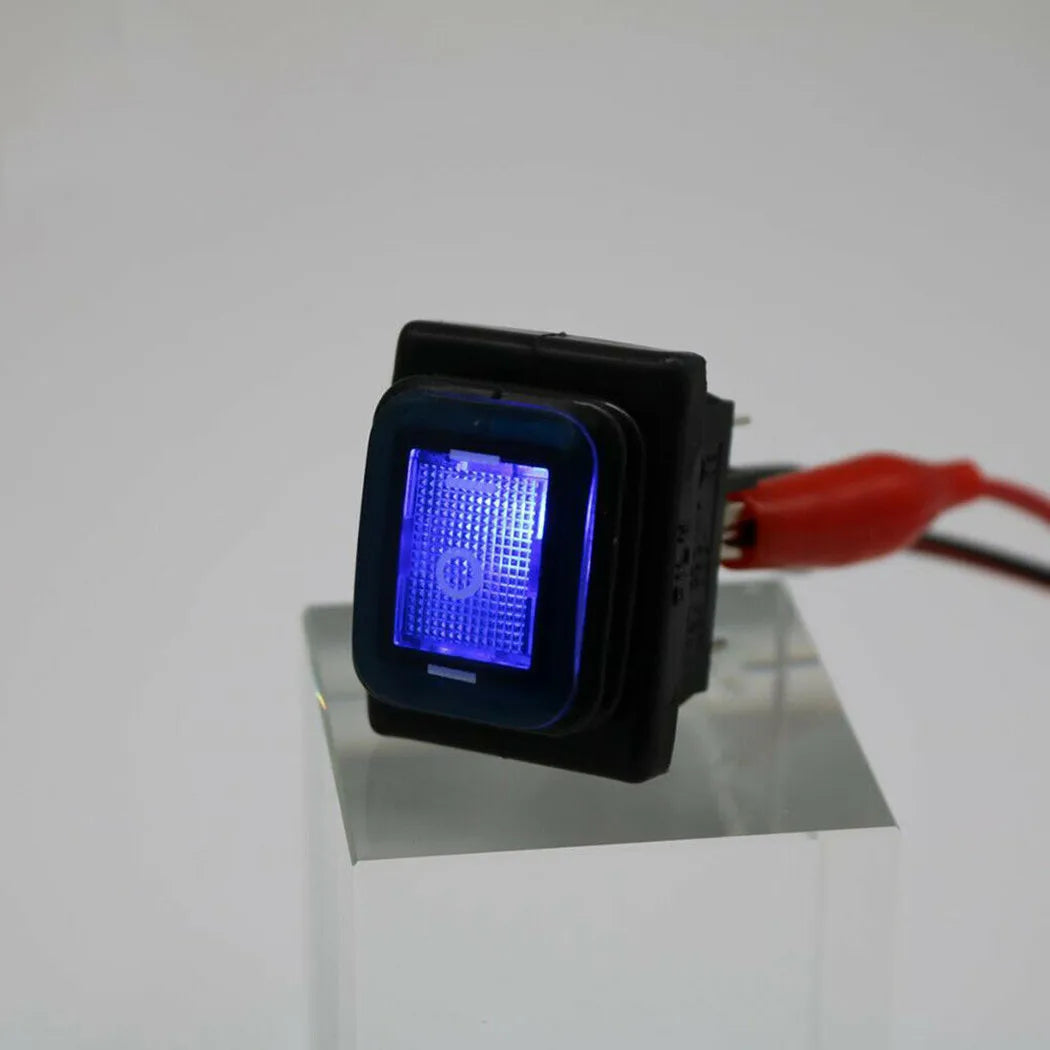 Pack of 2 6 Pin Rocker Switch On Off On DPDT 3 Position 16A 250V AC with Blue LED for Car and Boat Electrical Systems