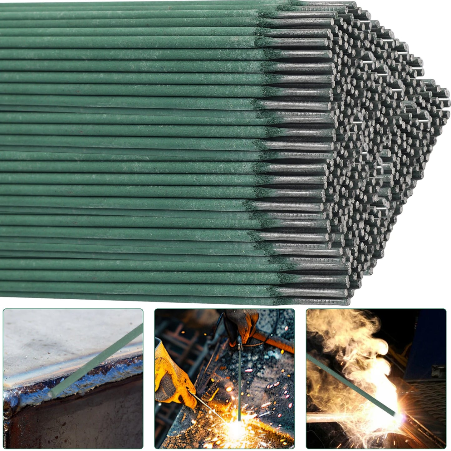 300x2mm Green Welding Rods Cored Wire Rod Solder Low Melting Point Coated Electrod Solder Universal Carbon Steel Weld Bar Stick