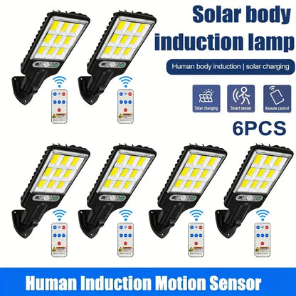 108COB Solar Street Lights Outdoor Waterproof Human Body Sensing Courtyard Garden Wall Household Lights Rural Road Wall Lights