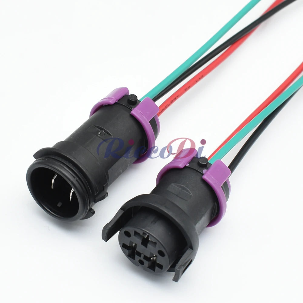 3-Pin Circular Waterproof Fog Lamp Socket Plug TE Connector 813972928 813972927 Male Female