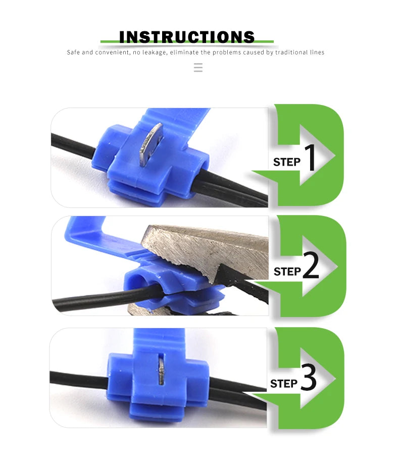 Quick Splice Wire Connector Scotch Lock Snap AWG22-10 Insulated Crimp Electrical Wiring Terminal