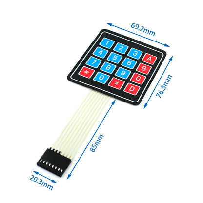 Extra-Large Matrix Membrane Keypad for MCU Expansion (4×4, 1×4, 3×4, 4×5)