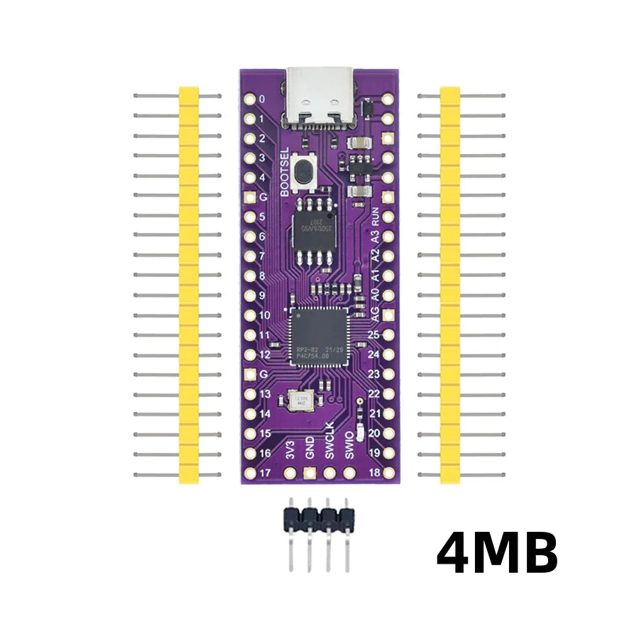 Raspberry Pi Pico RP2040 Lite Board Dual-Core ARM Cortex-M0+ with 4MB/16MB Flash USB Type-C for Arduino and MicroPython