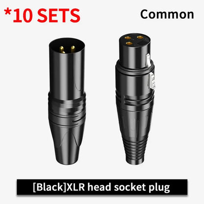 3Pin XLR Color Head Pure Copper Pin Male and Female Audio Microphone Connector Canon Welding Plug Socket