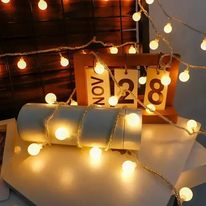 Fairy Lights Garland LED String 3M 22M Ball Outdoor Garden Wedding Christmas New Year Decoration EU Plug Lamp