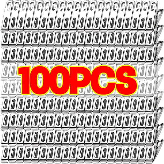 100-20PCS Stainless Steel Clothespins Multifunction Kitchen Sealing Clips Mini Photos Clip Clothes Pegs Hangers Clamps Storager