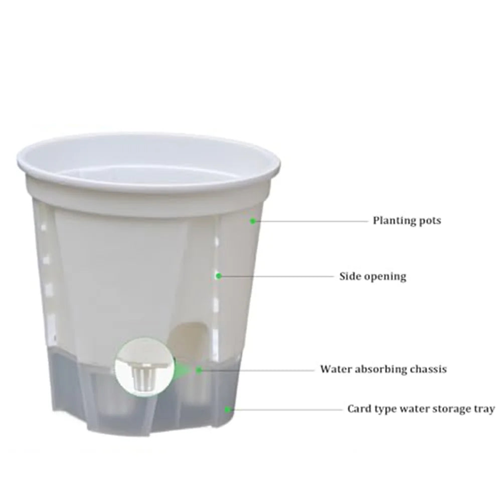10pcs Self-watering Flower Pots Transparent Self Absorbing Water Storage Planters Flower Pots Breathable Orchid Tools