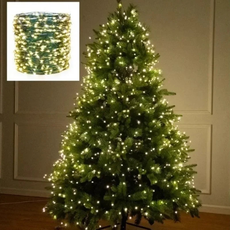 Christmas LED String Lights 5M/10M/20M/30M Green Copper Wire Fairy Light Garland with USB Remote Control for Xmas Decoration