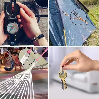 Stainless Steel D Link Shackle Ring Hooks Lifting Shackle Lock Wire Rope Clips D-Type Rigging Shackle Hooks Boat Hardware Tools