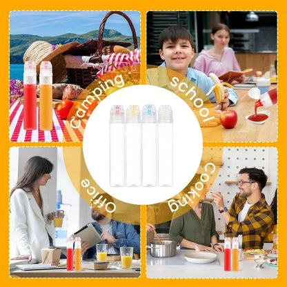5/1pc Plastic Honey Squeeze Bottle Salad Dressing Dispensers Refillable Condiment Containers Flip Cap Syrup/Sauce/Oil Squeezable