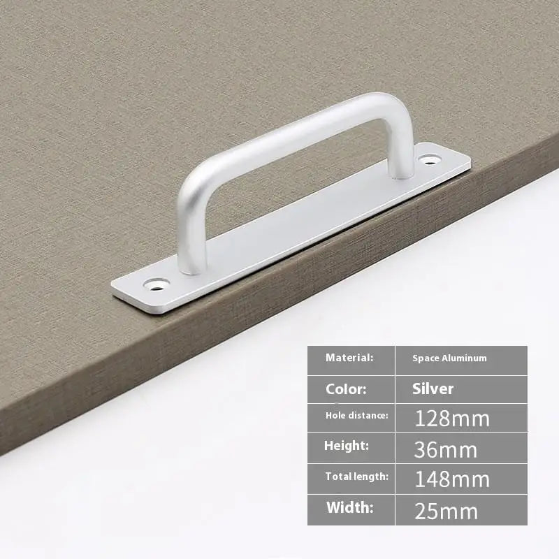 New Aluminium Alloy Punch-Free Furniture Cabinet Handle Sliding Door Pull and Flush Hardware Set for Wood Door Drawer