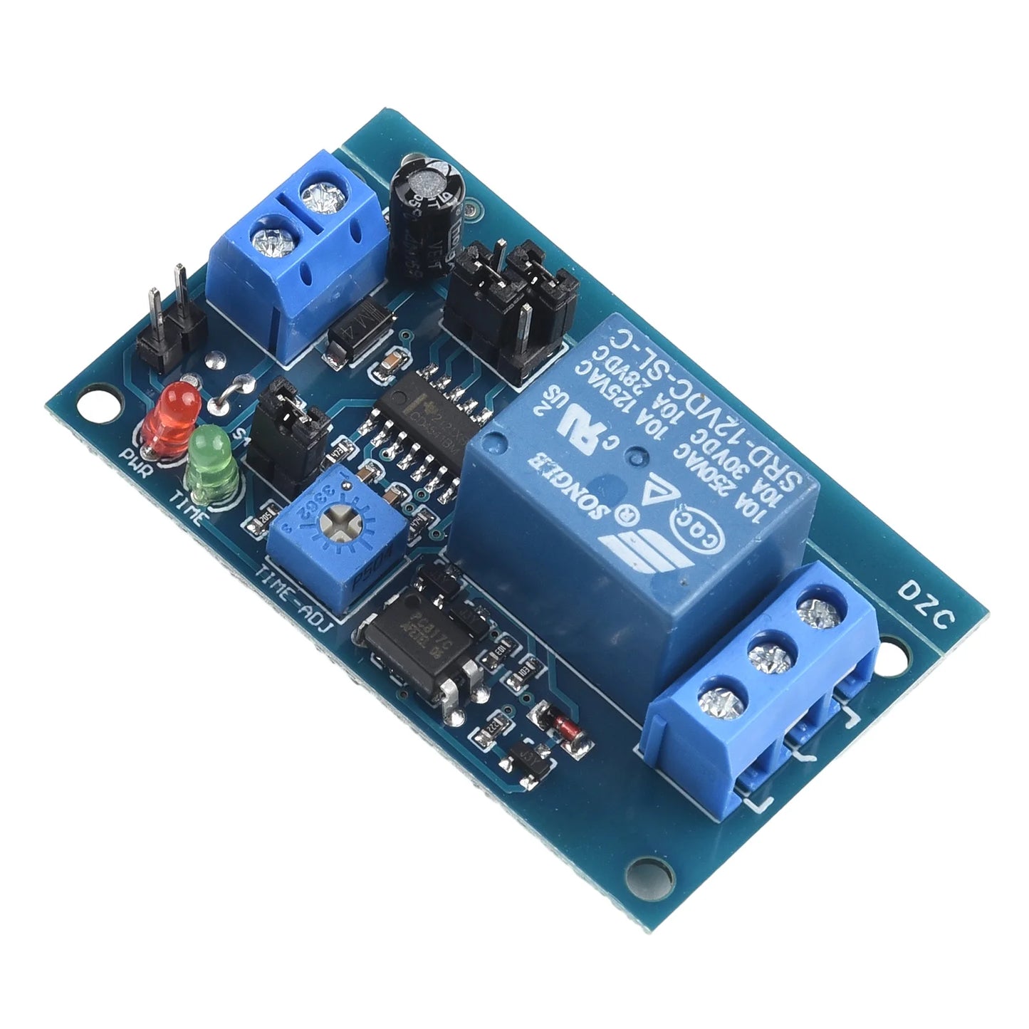 Normally Open 12V Time Delay Relay Module with Adjustable Timing for Turn On/Turn Off Switch Suitable for 250V AC Load