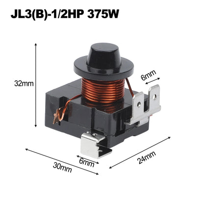 Refrigerator Compressor Start Relay for Threeplug 1/5 1/6 1/3 1/2HP Starters Replacement Starter for Fridge Cooling Units