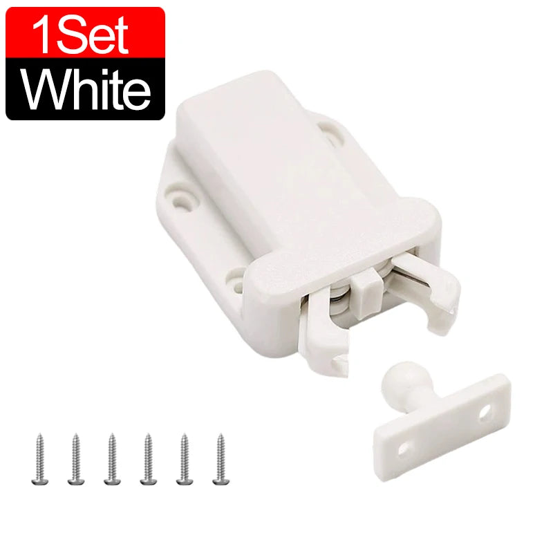 10/1Sets Non-Magnetic Touch Latch Cabinet Door Catch Push To Latch and Unlatch Furniture Cupboard Wardrobe Drawer Accessories