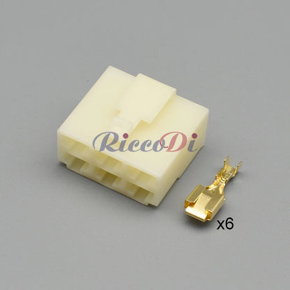 6.3mm Series 6-Pin Automotive Connector DJ7061-6.3-11 / DJ7061-6.3-21 | PA66 Sealed Male Female Plug with Terminals