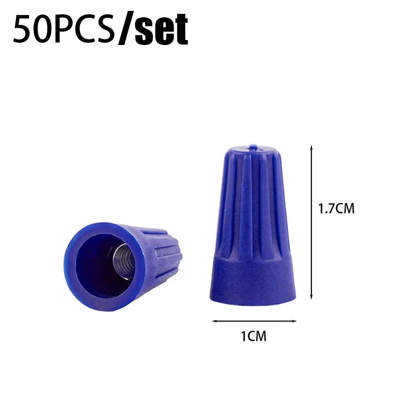 200/50PCS Wire Caps Assorted Colors Spring Spiral Connectors PVC Insul ...