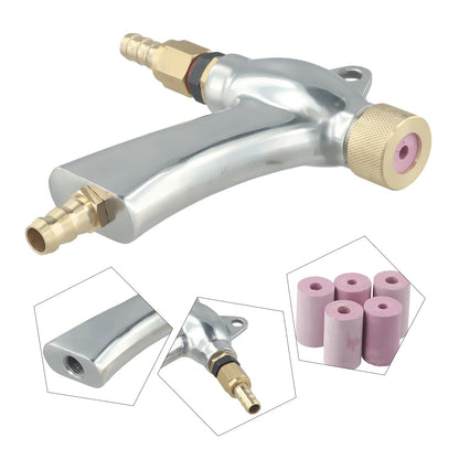 Multi Nozzle Sandblasting Tool Kit with 5 Ceramic Nozzles for Rust and Paint Removal on Metal and Glass with Ergonomic Design