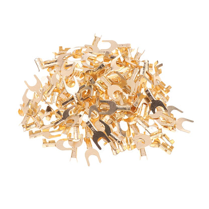 50pcs U-Shaped Brass Grounding Lug Fork Terminal Connector