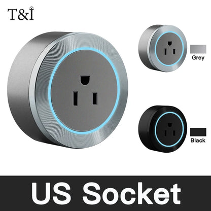 Wall-Mounted Power Track Outlet Rail Modular Sliding Socket Strip with USB-C US EU UK Adapters Grey Black for Office Home