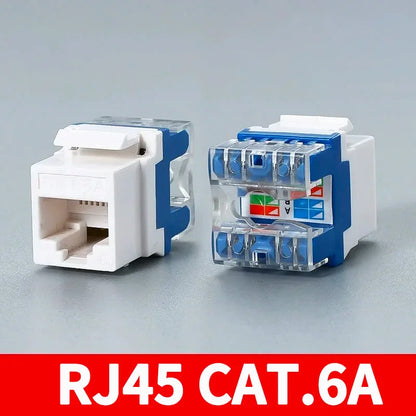 Tool-Free Keystone Jack CAT5E/CAT6/CAT6A RJ45 Ethernet Wall Plate U/UTP Network Module Adapter
